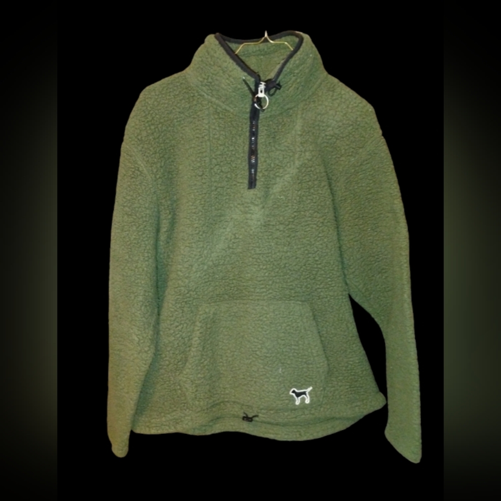 PINK Victoria's Secret Green Sherpa Hoodie